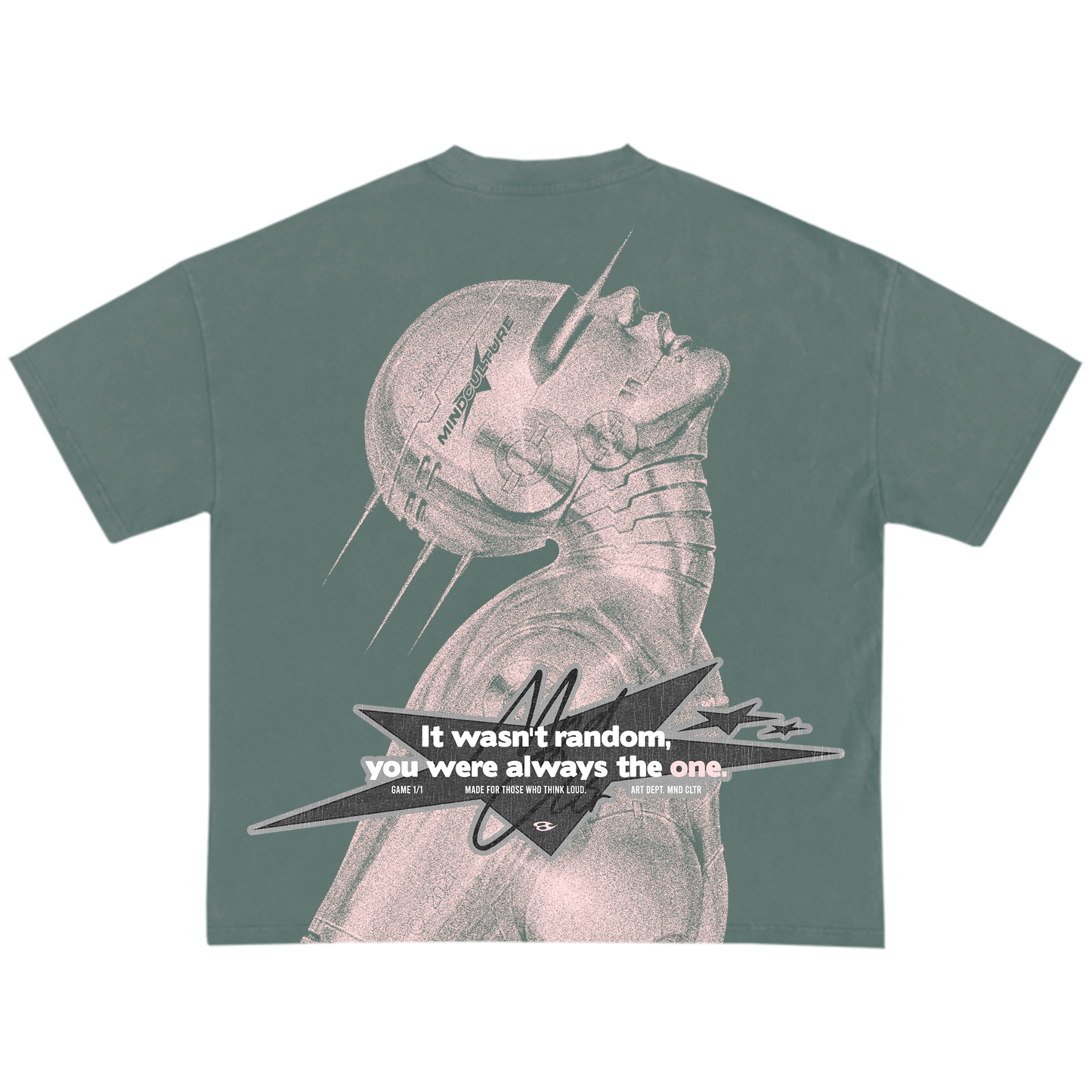 "NOT RANDOM TEE" AQUA GREEN