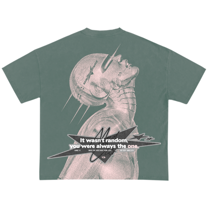 "NOT RANDOM TEE" AQUA GREEN
