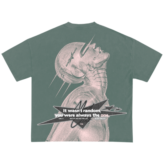 "NOT RANDOM TEE" AQUA GREEN