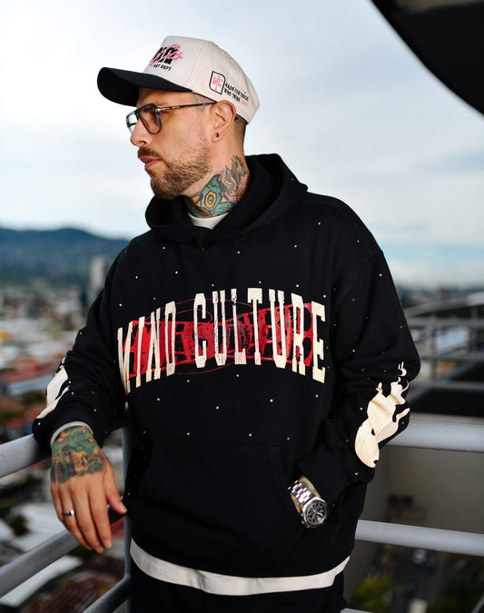 HOODIE "WORDLWIDE STAR" BLACK DIAMOND