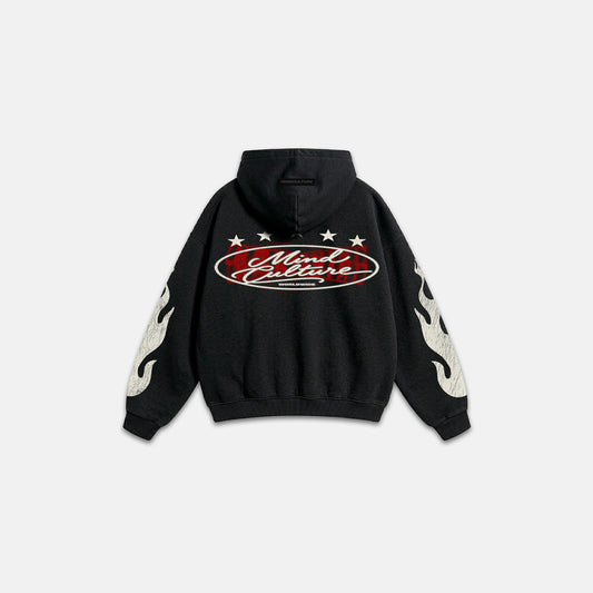 HOODIE "WORDLWIDE STAR" BLACK