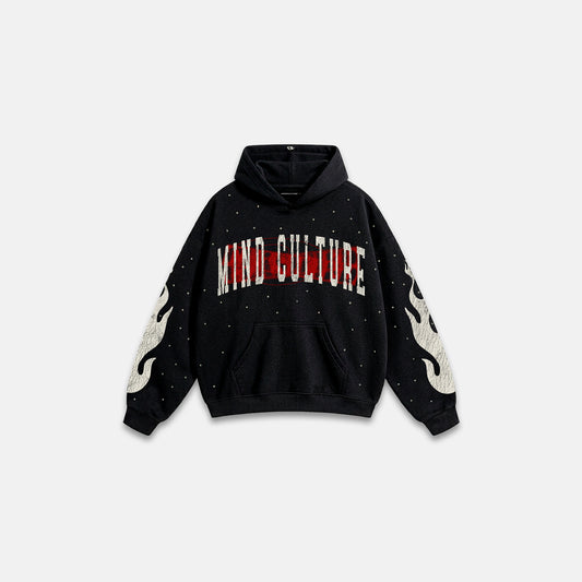 HOODIE "WORDLWIDE STAR" BLACK DIAMOND