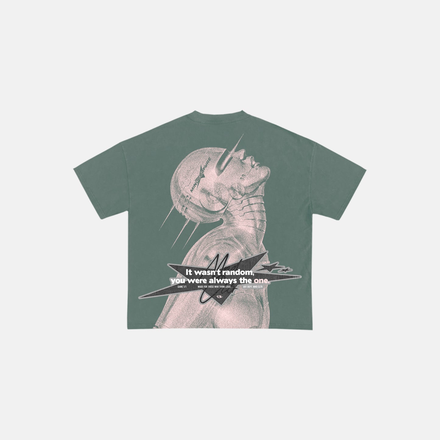 "NOT RANDOM TEE" AQUA GREEN