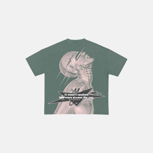 "NOT RANDOM TEE" AQUA GREEN